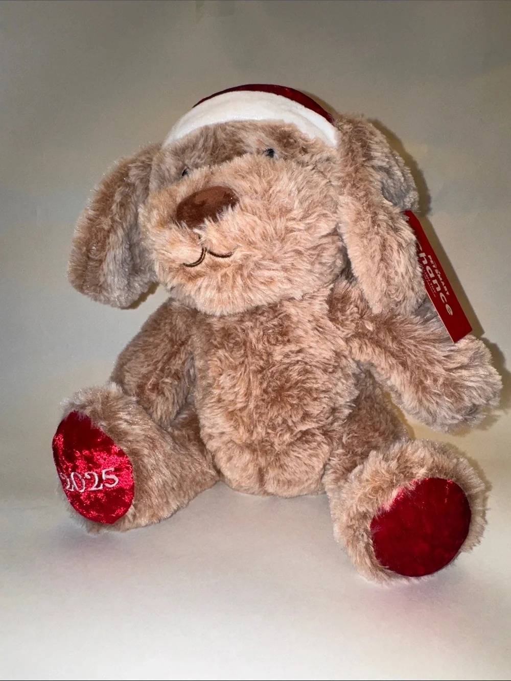 Petsmart Plush Holiday Puppy Toy - Brown with Red Accents (2025)